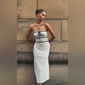 Meshki - Dawn Strapless Knit Midi Dress - XS